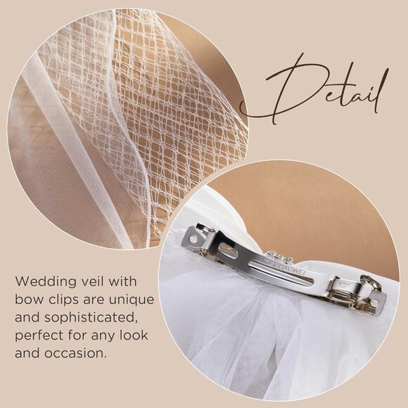 🆕Women Hair Bow Veil  Bow Clip Bachelorette Accessories Bride Shower Gift - Picture 5 of 8